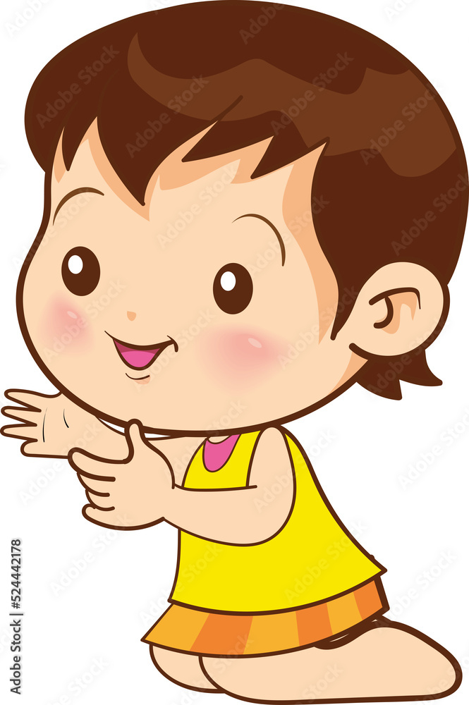 cute little children or kids cartoon character