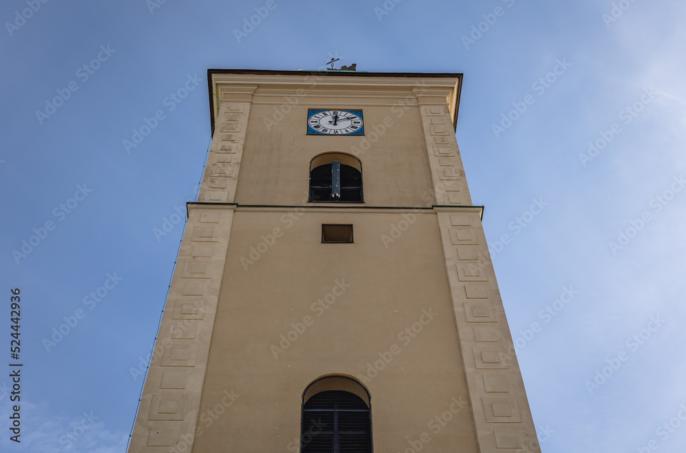 Tower of Fara Church of Sts Adalbert and Stanislaus in Rzeszow city, Poland