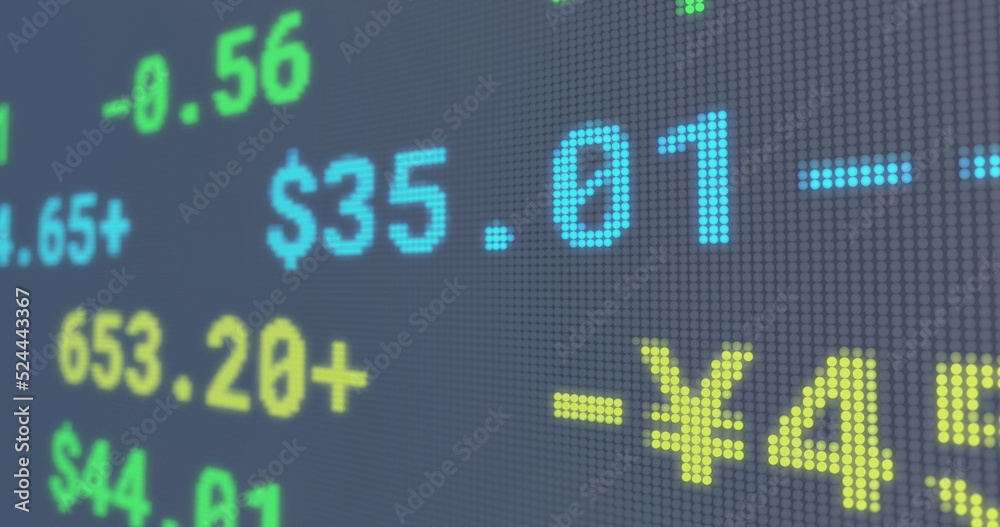 Image of financial data and graphs over navy background Image of financial data and graphs over navy background