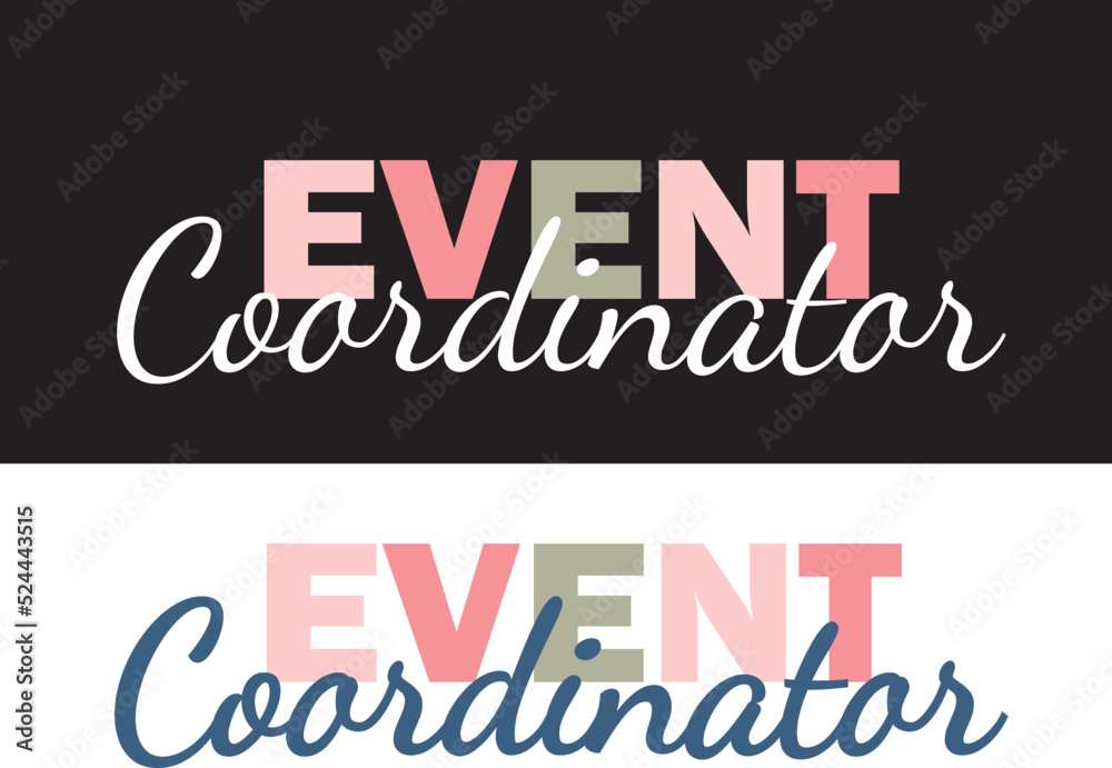 Event coordinator vector illustration, print, sticker, poster, banner. Vector illustration. Vector elements.