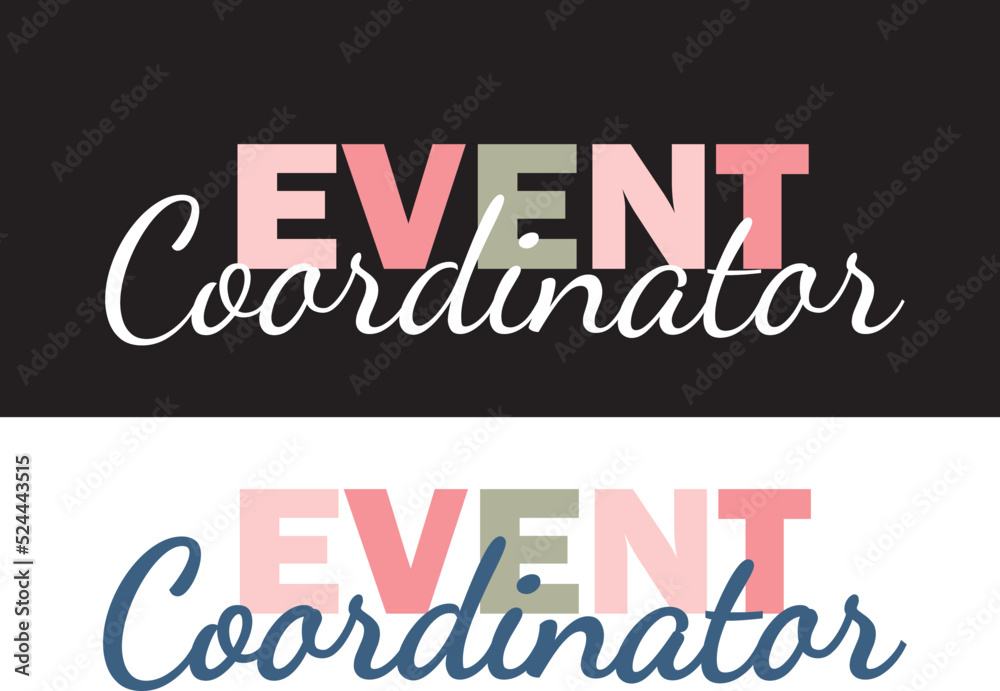 Event coordinator vector illustration, print, sticker, poster, banner. Vector illustration. Vector elements. Event coordinator vector illustration, print, sticker, poster, banner. Vector illustration. Vector elements.