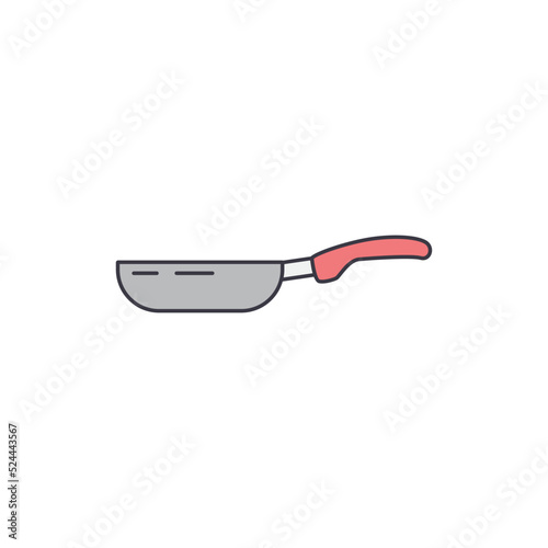 Cooking pan icon in color, isolated on white background 