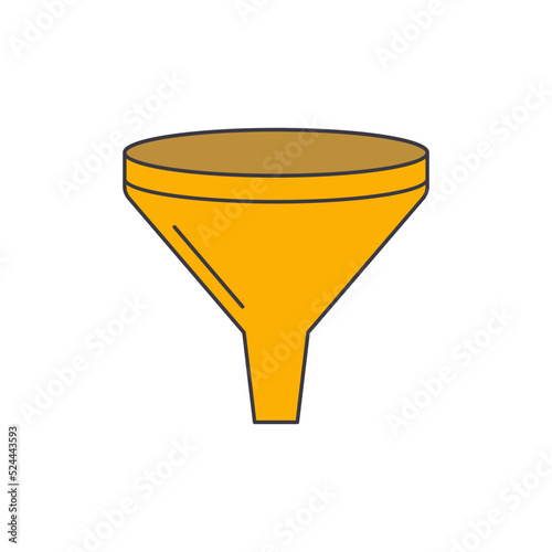 funnel icon in color, isolated on white background 