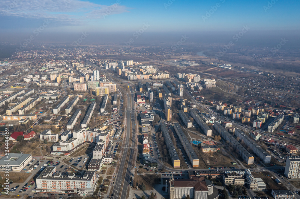 Drone photo of Stalowa Wola city in Subcarpathia Province of Poland