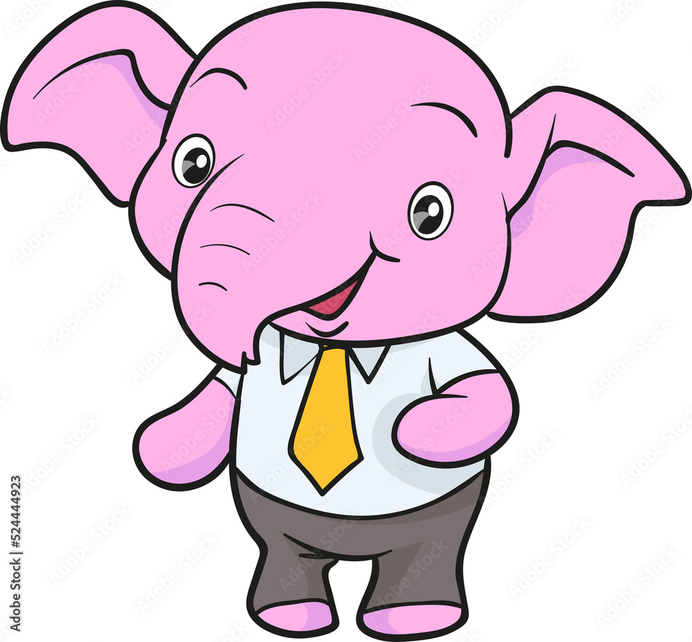 Naklejka premium cute elephant cartoon mascot character