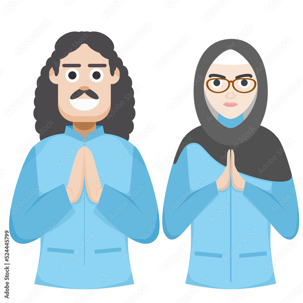 Couple Happy Eid Al Fitr Adha Ramadan Pose Give Wishing Couple Happy Eid Al Fitr Adha Ramadan Pose Give Wishing