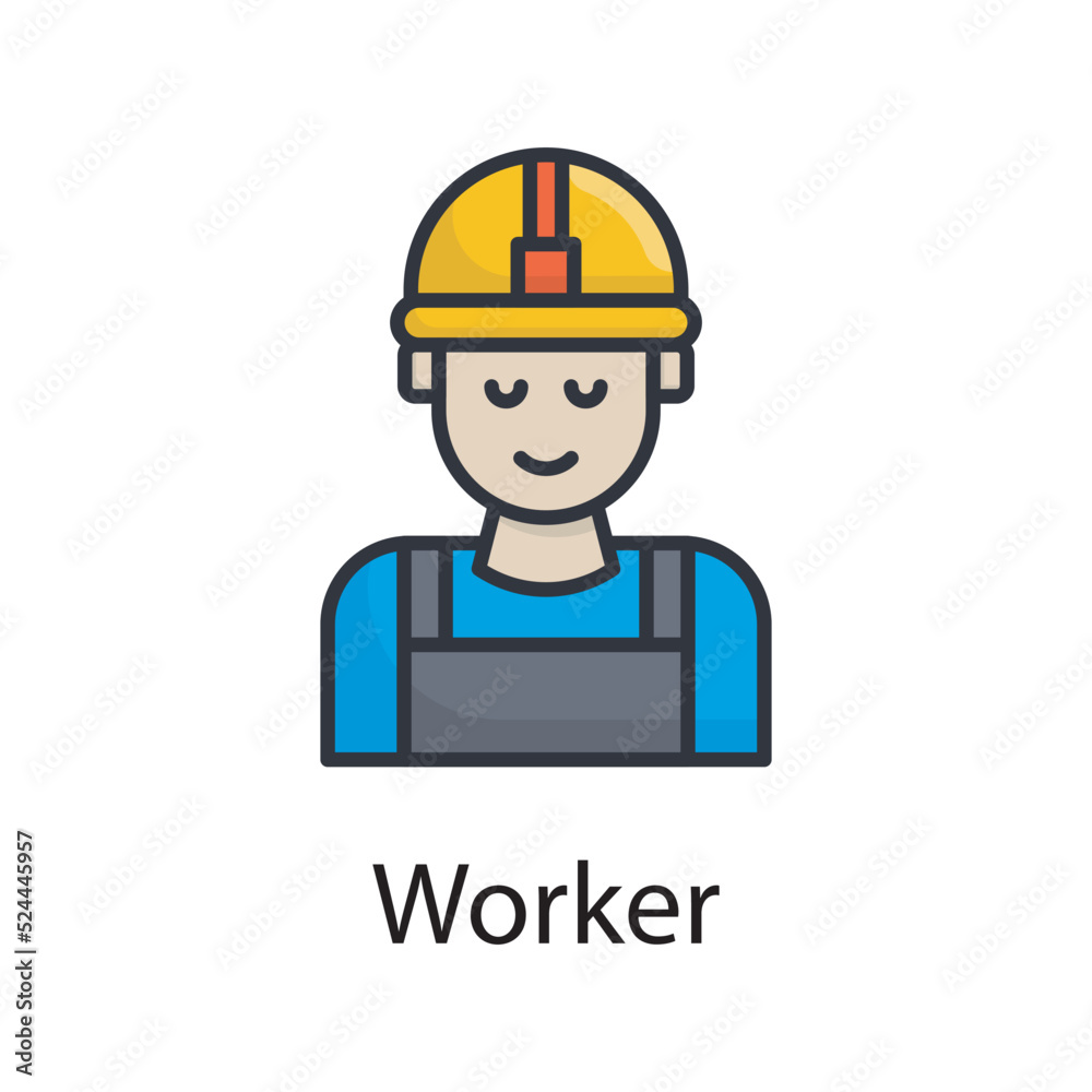 Worker vector filled outline Icon Design illustration. Miscellaneous Symbol on White background EPS 10 File Worker vector filled outline Icon Design illustration. Miscellaneous Symbol on White background EPS 10 File
