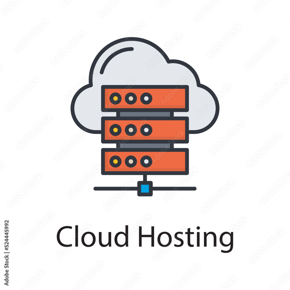 Cloud Hosting vector filled outline Icon Design illustration. Miscellaneous Symbol on White background EPS 10 File Cloud Hosting vector filled outline Icon Design illustration. Miscellaneous Symbol on White background EPS 10 File