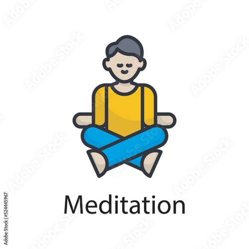 Meditation vector filled outline Icon Design illustration. Miscellaneous Symbol on White background EPS 10 File