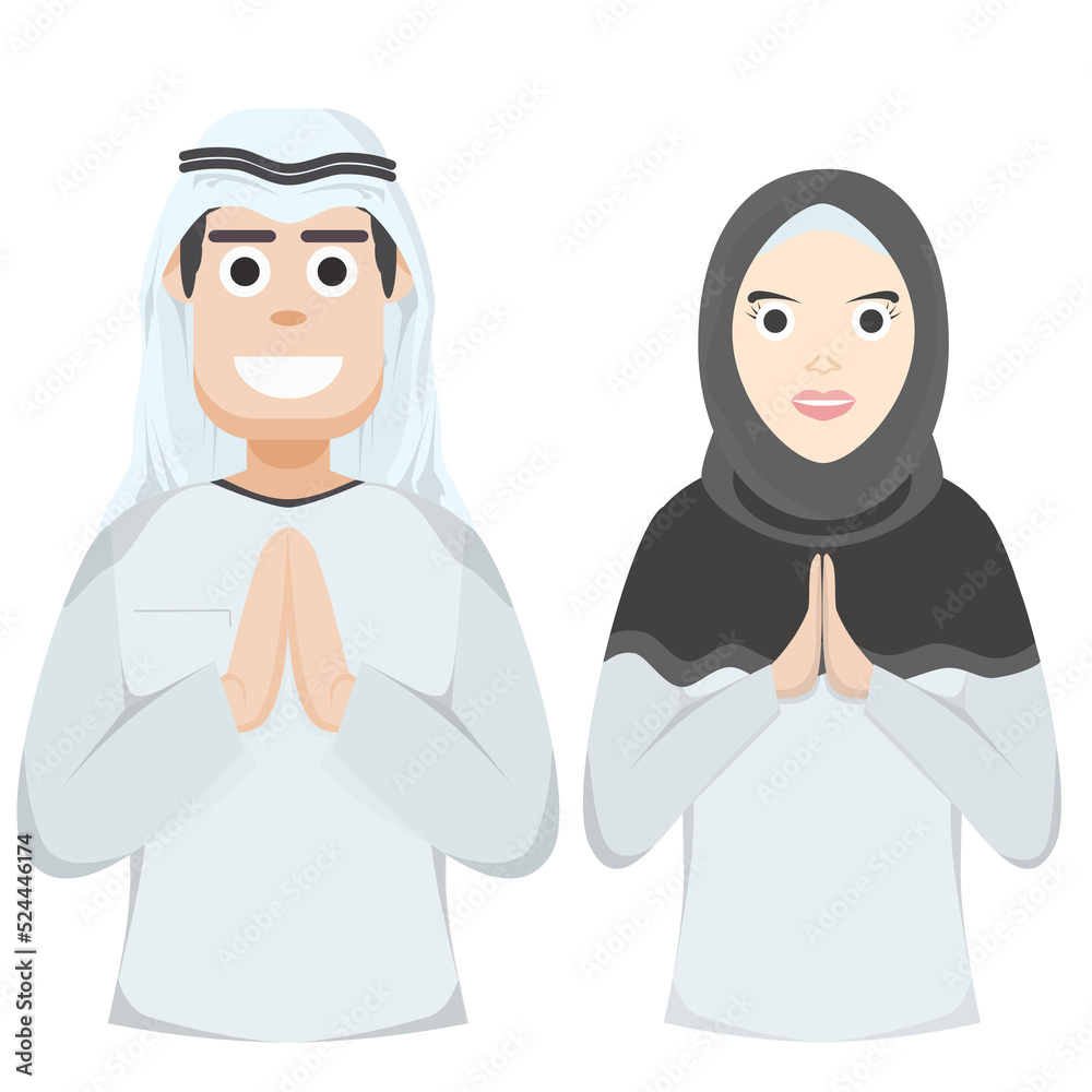 Couple Happy Eid Al Fitr Adha Ramadan Pose Give Wishing Couple Happy Eid Al Fitr Adha Ramadan Pose Give Wishing