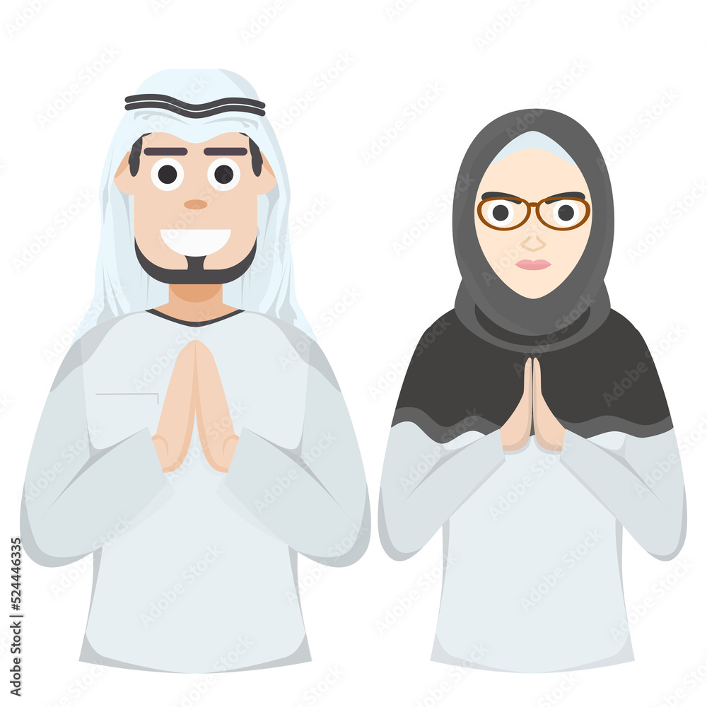 Couple Happy Eid Al Fitr Adha Ramadan Pose Give Wishing Couple Happy Eid Al Fitr Adha Ramadan Pose Give Wishing