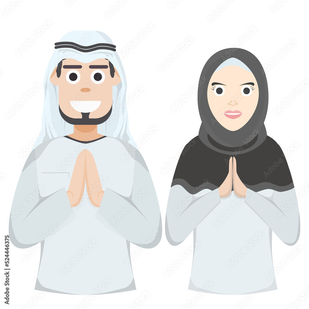 Couple Happy Eid Al Fitr Adha Ramadan Pose Give Wishing Couple Happy Eid Al Fitr Adha Ramadan Pose Give Wishing
