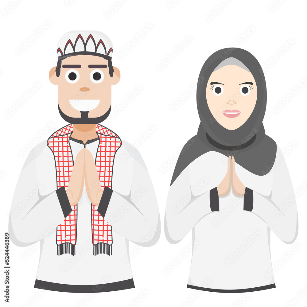 Couple Happy Eid Al Fitr Adha Ramadan Pose Give Wishing Couple Happy Eid Al Fitr Adha Ramadan Pose Give Wishing