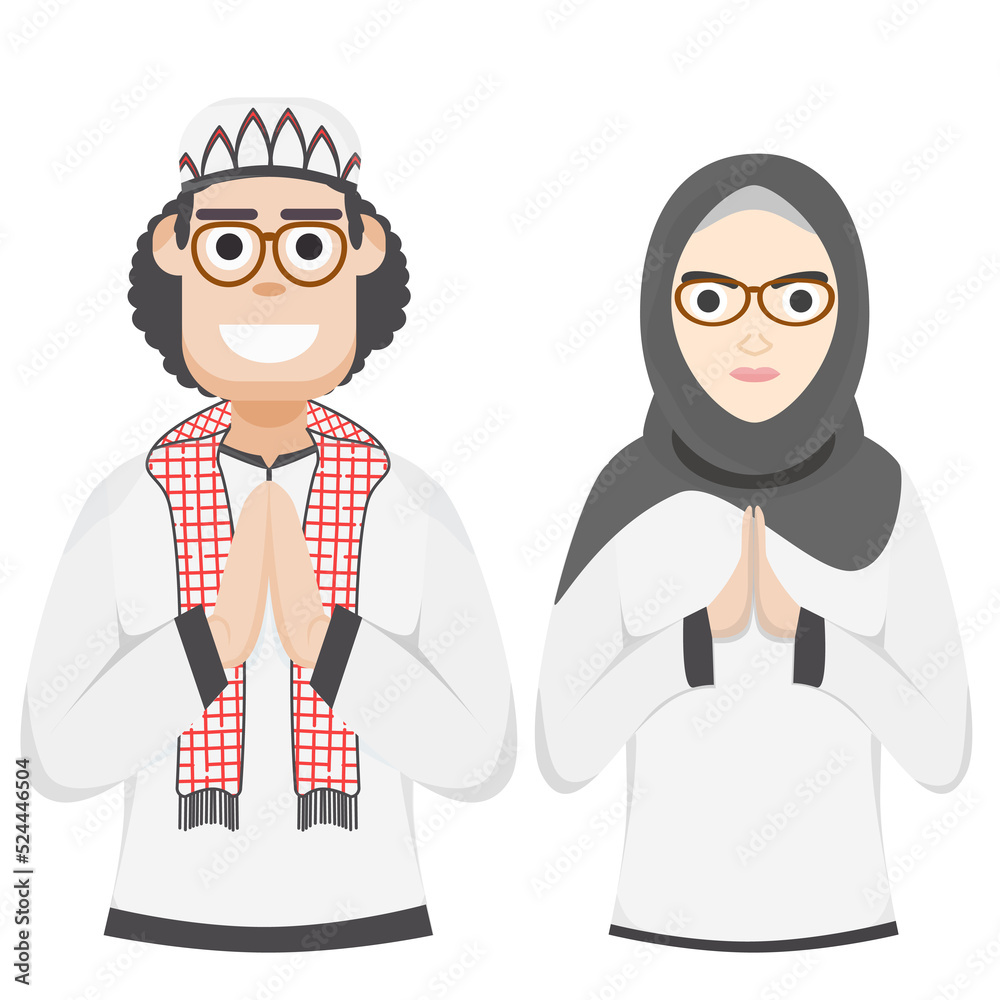 Couple Happy Eid Al Fitr Adha Ramadan Pose Give Wishing Couple Happy Eid Al Fitr Adha Ramadan Pose Give Wishing