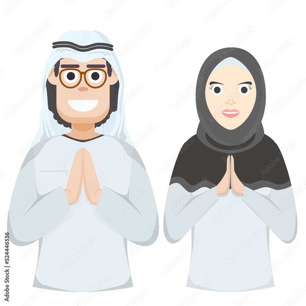 Couple Happy Eid Al Fitr Adha Ramadan Pose Give Wishing Couple Happy Eid Al Fitr Adha Ramadan Pose Give Wishing