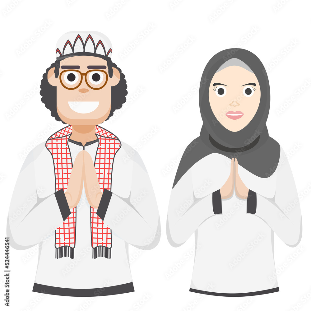 Couple Happy Eid Al Fitr Adha Ramadan Pose Give Wishing Couple Happy Eid Al Fitr Adha Ramadan Pose Give Wishing