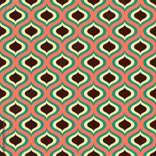 Ogee retro style seamless repeat pattern