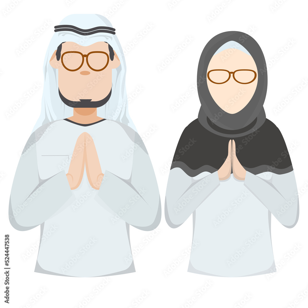 Couple Happy Eid Al Fitr Adha Ramadan Pose Give Wishing Couple Happy Eid Al Fitr Adha Ramadan Pose Give Wishing
