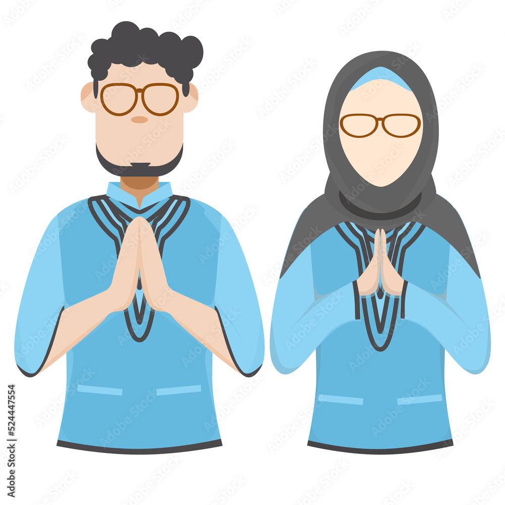 Couple Happy Eid Al Fitr Adha Ramadan Pose Give Wishing Couple Happy Eid Al Fitr Adha Ramadan Pose Give Wishing