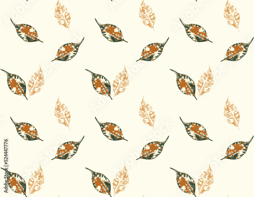 Leaves falling. Autumn seamless floral pattern. Vector illustration.
