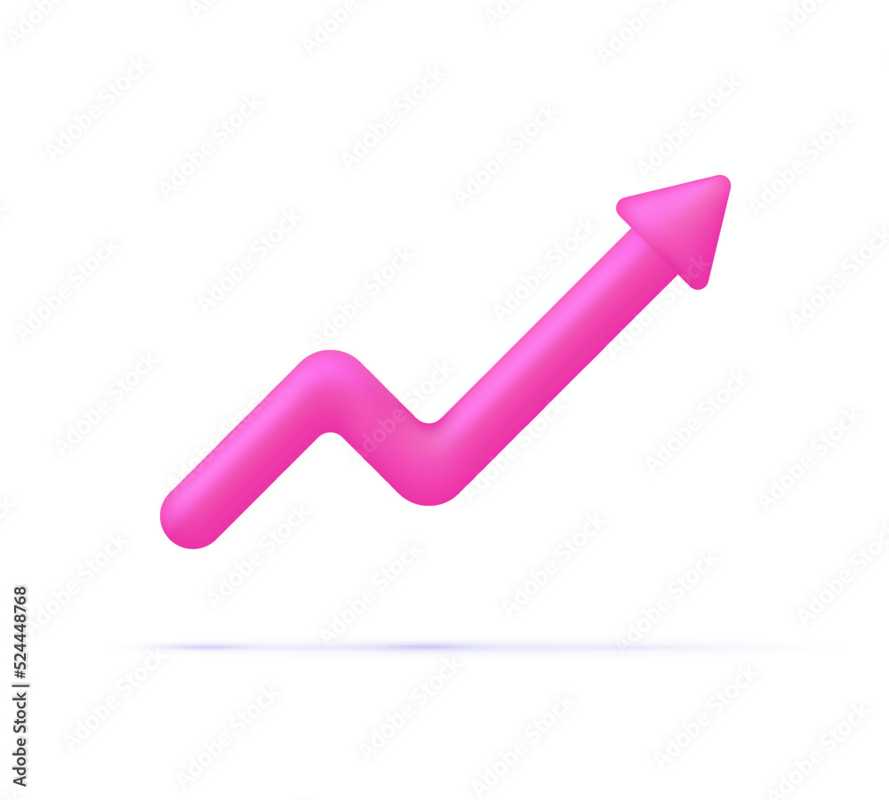3D Data analysis illustration. Arrow show success of business strategy. Investment and financial growth concept. 3D Data analysis illustration. Arrow show success of business strategy. Investment and financial growth concept.