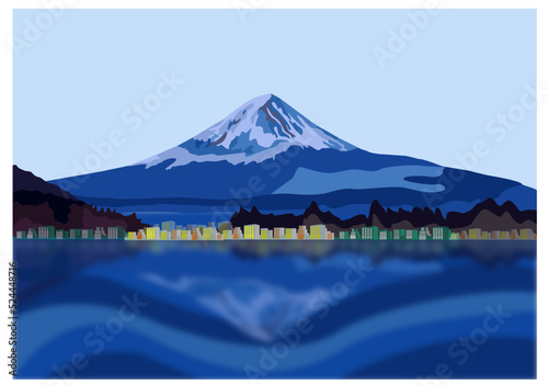 mountain hill in city riverside vector illustration art design element