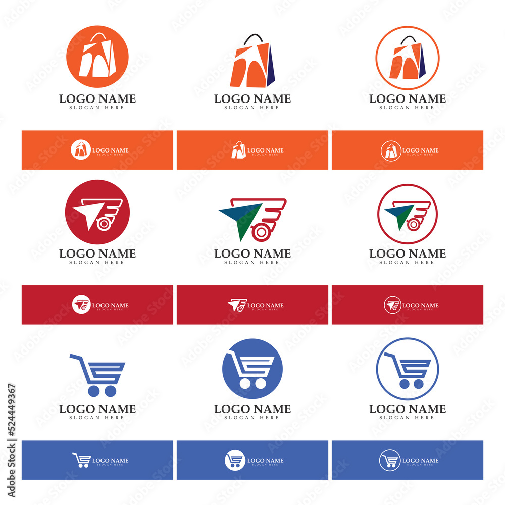 e-commerce logo and online shop logo design with modern concept e-commerce logo and online shop logo design with modern concept