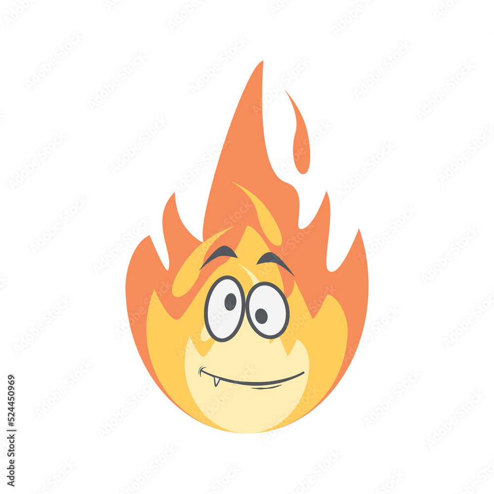 Emoticon Cute Fire Fiery Flame Bright Fireball Flames