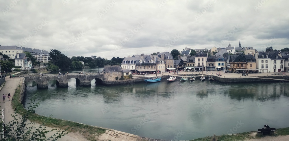 Views of the medieval village of Auray in Brittany, France.
