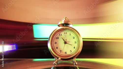 Time lapse clock moving fast light background
