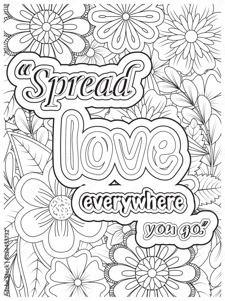 Inspirational quotes adult coloring page. Positive and Good Vibes ...