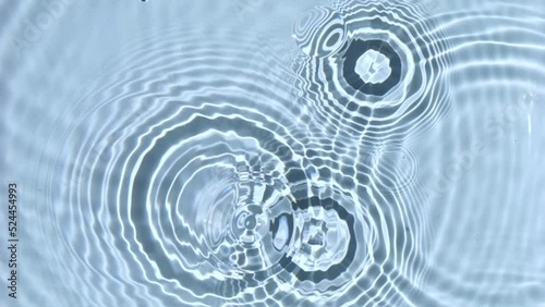 Water drop falling down in slow motion, Top view
