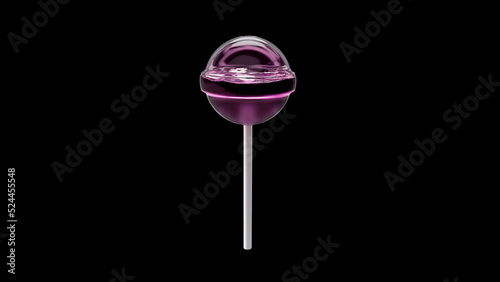3d render Chupa Chups candy on a stick with liquid inside with alpha channel photo