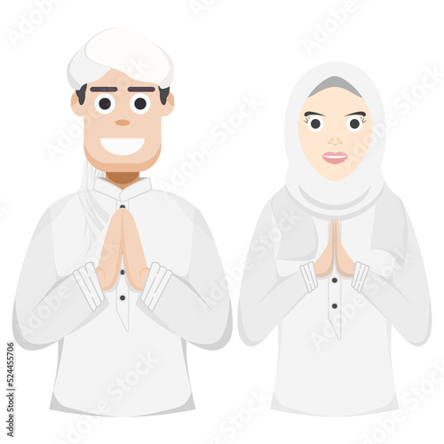 Muslim Couple White Costume