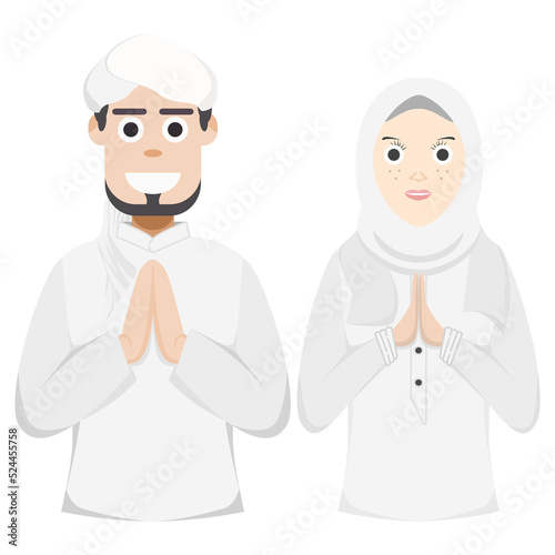 Muslim Couple White Costume