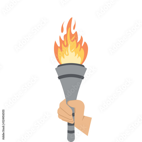 Torch Light Holding By One Right Hand Fire fiery flame bright fireball flames Torchlight Red