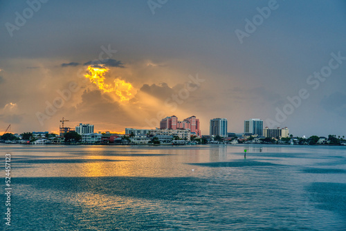 Sunset over the city