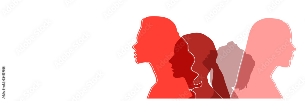 Women silhouette head isolated.	