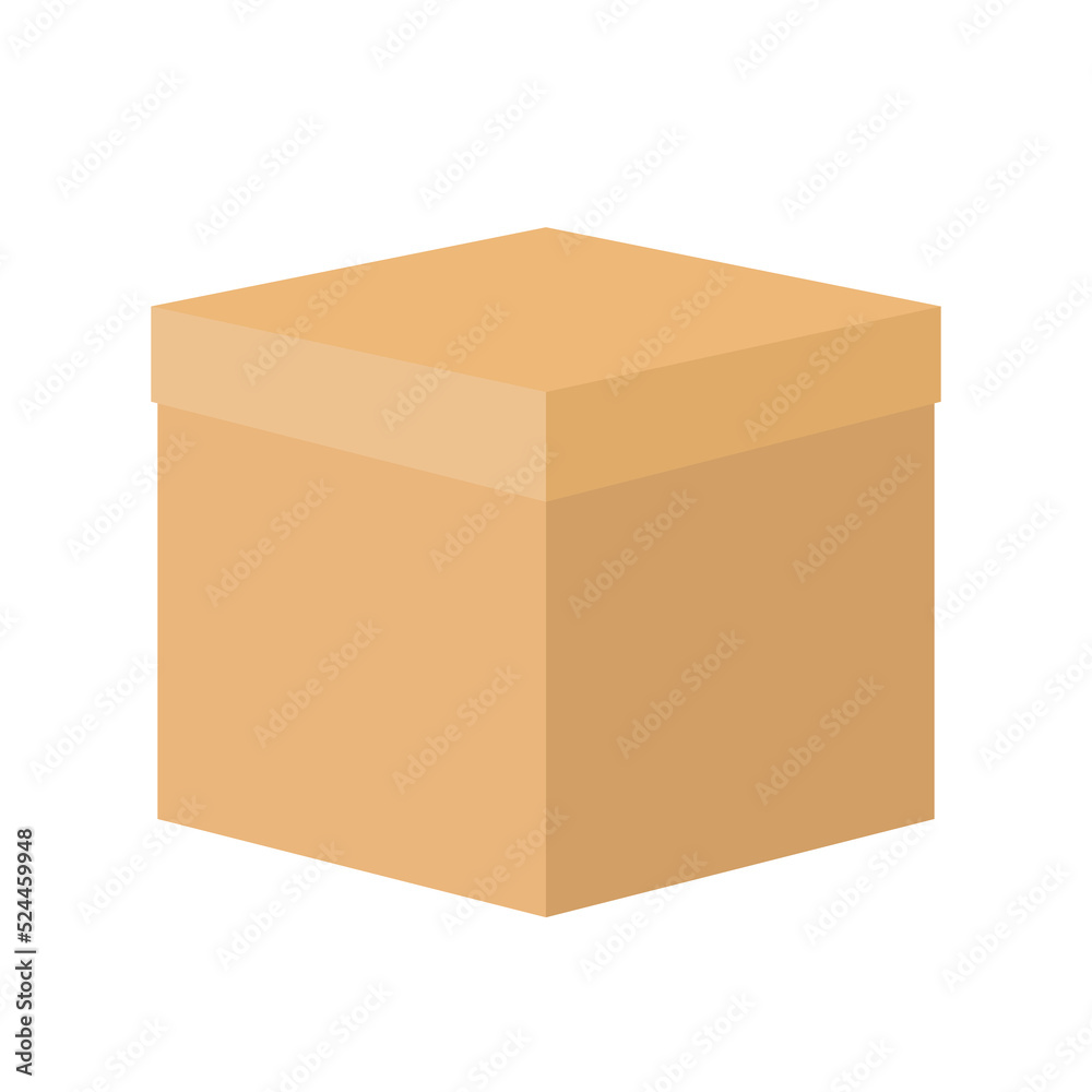Realistic set of cardboard boxes. cardboard boxes template. Isolated on a transparent background