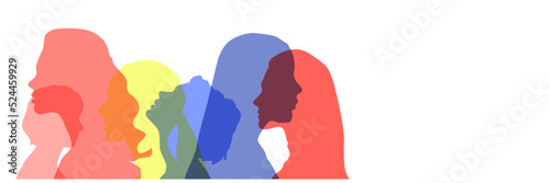 Women silhouette head isolated. 