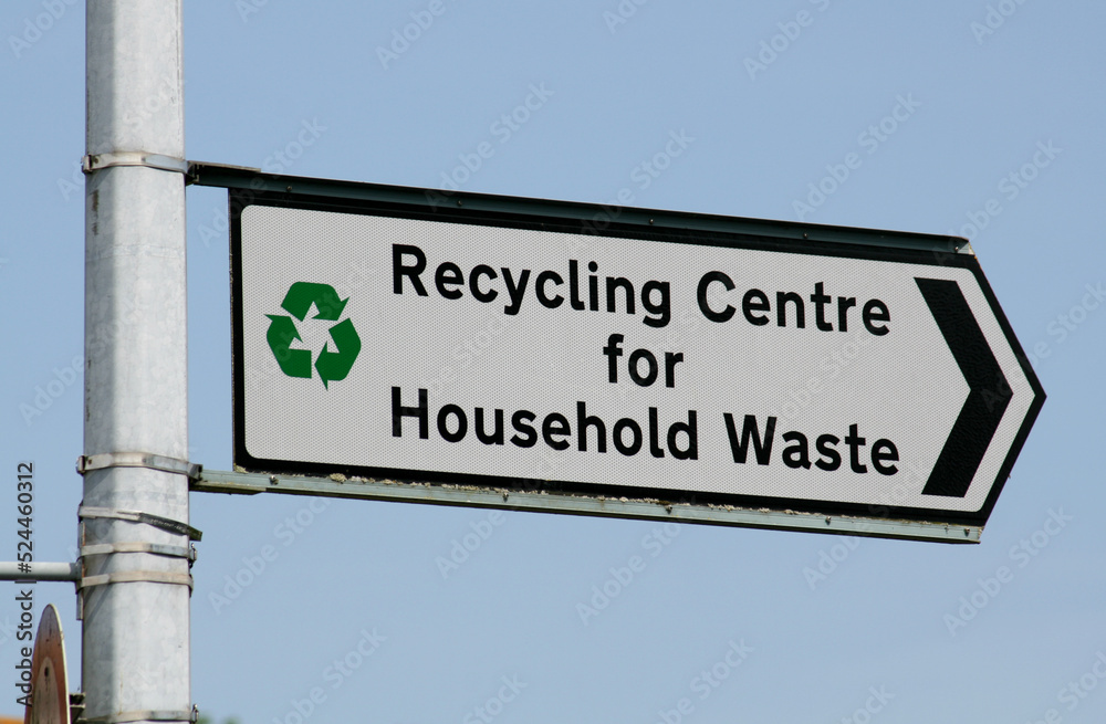 Fototapeta premium Recycling Centre for Household Waste sign
