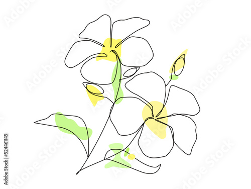 Flower hand drawn one line art illustration vector drawing beautiful design
