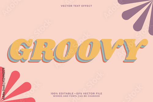 Groovy text, editable font effect