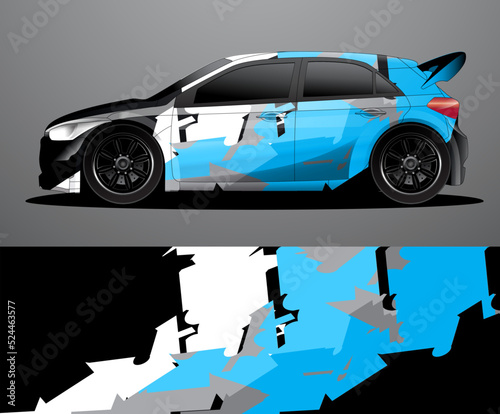 Rally car decal graphic wrap vector  abstract background