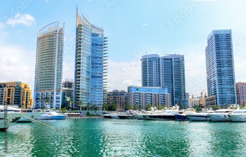 A view of the beautiful Marina in Zaitunay Bay in Beirut, Lebanon. A very modern, high end and newly developed area of Beirut, since 2011.  © f8grapher