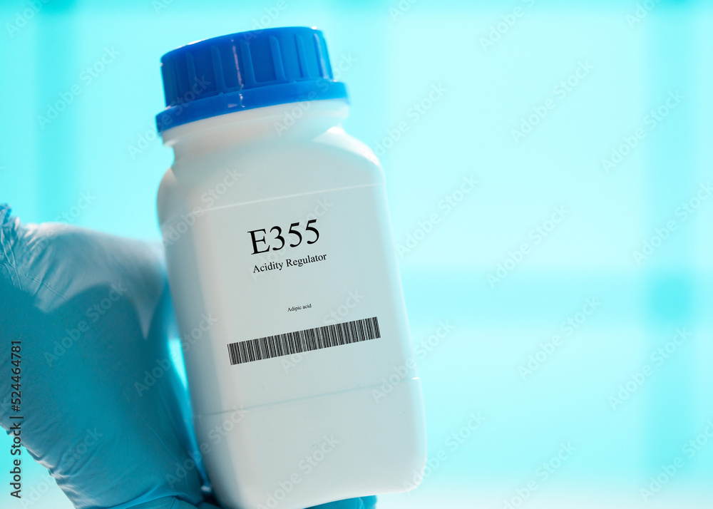 Packaging with nutritional supplements E355 acidity regulator