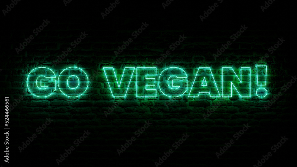 Turquoise Neon Go Vegan!