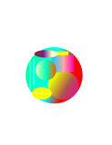 Colorful abstract shape design, gradient logo design, vibrant vector element. 