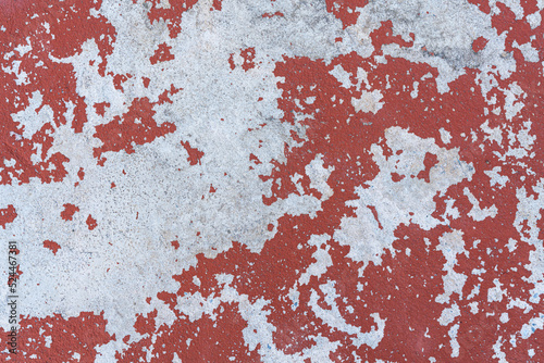 top view asphalt road street red Grey Abstract old dirty dark cement wall background on ground texture. © Thinapob