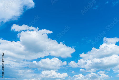 beautiful airatmosphere bright blue sky background abstract clear texture with white clouds.